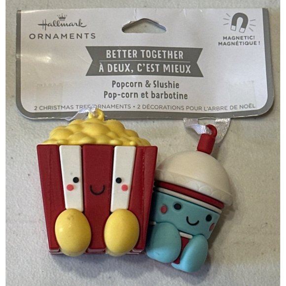 2 X 2-pk Hallmark Ornaments Popcorn & Slushie Plastic Tree Ornaments (NWT) - Picture 7 of 16